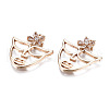 Brass Micro Pave Clear Cubic Zirconia Pendants KK-S359-130-RS-3