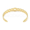 304 Stainless Steel White Enamel Twisted Chain Open Cuff Bangles for Women BJEW-C071-17G-2