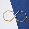 201 Stainless Steel Angular Hoop Earrings EJEW-F205-13G-A-5