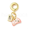 Brass Enamel European Dangle Charms KK-I355-22G-02-1