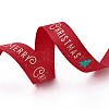 Polyester Grosgrain Ribbon for Christmas SRIB-P013-A02-3