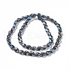 Transparent Electroplate Glass Beads Strands GLAA-C025-02M-3