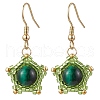 Natural Tiger Eye Star Dangle Earrings EJEW-MZ00354-04-2