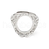 Rhodium Plated 925 Sterling Silver Micro Pave Clear Cubic Zirconia Adjustable Ring Components STER-NH0017-03P-2