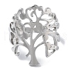 201 Stainless Steel Open Cuff Rings for Women RJEW-M020-08P-1-2