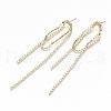 Brass Chain Tassel Earrings KK-T062-40G-NF-2