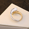 Flat Round Brass with Crystal Rhinestone Finger Rings FS-WG97854-03-4