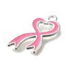 Breast Cancer Pink Awareness Ribbon Theme Alloy Enamel Pendants ENAM-C026-01D-S-2