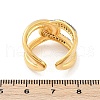 Brass Micro Pave Clear Cubic Zirconia Cuff Rings for Women RJEW-R011-11G-02-5