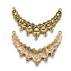 Tibetan Style Connector Cabochon Settings X-TIBEP-EA366Y-AG-FF-1