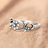 Hollow Out Oval with Flower Pattern Brass Finger Rings for Women FS-WG14675-05-3