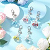 Flower Angel Glass Pearl & Glass Seed Pendant Decorations HJEW-MZ00239-2