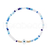 Frosted Glass Beaded Stretch Bracelets BJEW-JB10548-3