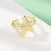 Ocean Theme Brass Cuff Rings RJEW-C135-01G-01-2