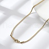 Ion Plating(IP) 304 Stainless Steel Round Snake Chain Necklace for Women X-NJEW-G097-01G-1