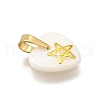 3Pcs 3 Styles Natural Freshwater Shell Geometric Charms PALLOY-JF03514-04-2