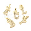 Brass Micro Pave Clear Cubic Zirconia Pendants KK-XCP0001-94G-2