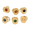 Natural Mixed Stone Finger Rings RJEW-Q822-35G-1
