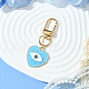 Heart with Evil Eye Alloy Enamel Pendant Decorations HJEW-YW00017-06-1