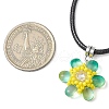 Glass Rhinestone & Glass Seed Beads Beaded Flower Pendant Necklaces NJEW-MZ00078-04-3