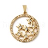 Rack Plating Brass Micro Pave Cubic Zirconia Pendants KK-P241-27G-1