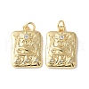Brass Micro Pave Clear Cubic Zirconia Pendants KK-Q031-28G-1