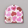 Single Face Printed Heart Wood Pendants WOOD-CJC0011-07A-1