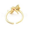 Cubic Zirconia Dragonfly Open Cuff Ring RJEW-E046-21G-2