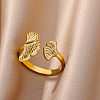 Simple Style 304 Stainless Steel Cuff Rings for Women FS-WGD177D-07-1