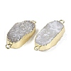 Electroplate Natural Druzy Quartz Crystal Links connectors G-K189-02G-2
