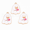 Light Gold Tone Alloy Enamel Pendants ENAM-T018-16-1