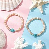 Natural Cultured Freshwater Pearl & Synthetic Turquoise Beads Stretch Bracelets BJEW-JB11876-1