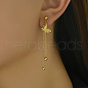 Fashionable Stainless Steel Butterfly Tassel Stud Earrings OD7151-1