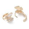 Brass Micro Pave Clear Cubic Zirconia Hoop Earrings EJEW-C121-09G-2