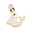 Light Gold Plated Alloy Enamel Pendants ENAM-M219-11KCG-02-1