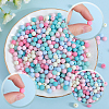 SOFPLATE 500Pcs Rubberized Style Imitated Silicone Acrylic Beads MACR-SP0001-07A-6