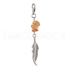 Alloy Feather Pendant Decoraton HJEW-JM02033-3