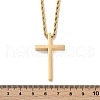 Religion Cross 304 Stainless Steel Pendant Rope Chain Necklaces NJEW-L157-09G-5