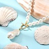 Oval Plastic Pearl Pendant Necklaces for Women NJEW-JN05347-1