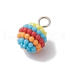 Rainbow Color Resin Waxberry Pendants PALLOY-JF02776-4