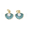 Brass Enamel Pendants KK-R230-06G-1