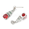 Brass Micro Pave Cubic Zirconia Stud Earrings EJEW-M077-16P-2