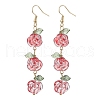 5Pairs 5 Colors Glass Dangle Earrings EJEW-JE05805-4