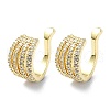 Rack Plating Brass Micro Pave Cubic Zirconia Cuff Earring EJEW-C086-06G-1