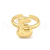 Brass Letter Open Cuff Rings for Women RJEW-G313-01E-G-2
