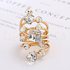 Cube & Flat Round Alloy Rhinestone Finger Rings FS-WG5656B-01-2