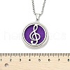 316 Surgical Stainless Steel Aromatherapy Diffuser Perfume Hollow Flat Round Pendant Box Chain Necklaces NJEW-R016-01P-01-5