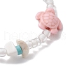 Synthetic Turquoise & Magnesite Beads Stretch Bracelets BJEW-JB11675-4
