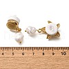 Starfish & Shell Shape 304 Stainless Steel Plastic Pearl Dangle Stud Earrings EJEW-G422-01G-02-3