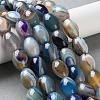 Natural Banded Agate (Dyed & Heated) Beads Strands G-M446-D01-01E-1